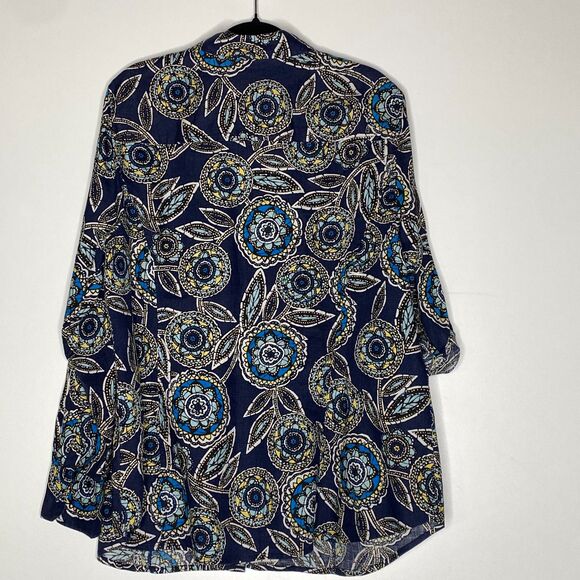 Charter Club Linen Geometric Roll Tab Button Down Shirt Women's Size 16W - Picture 7 of 8